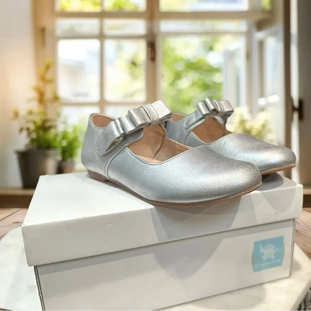 Elephantito Charlotte Leather Bow detail Mary Jane Kids Size 11.5 EU 28